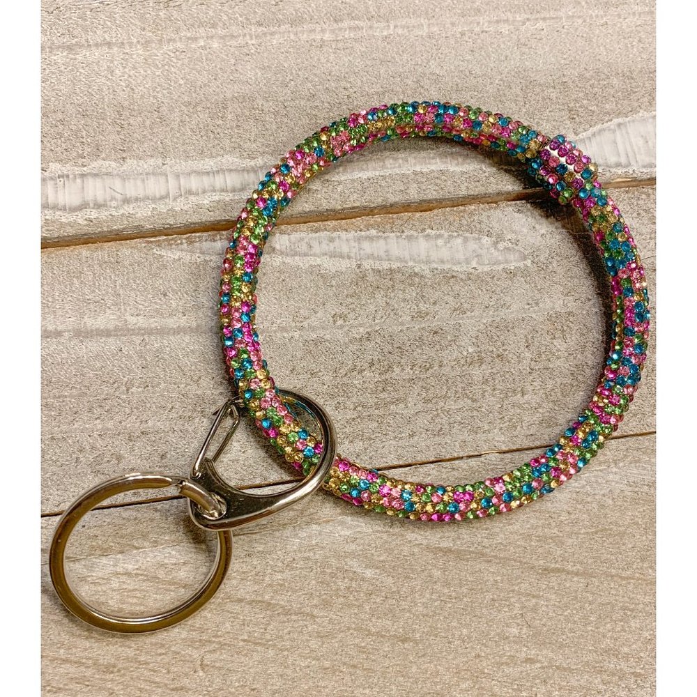 Multicolored Rhinestone Wrist Keychain